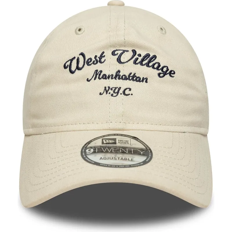 cappellino-beige-regolabile-west-village-9twenty-wordmark-di-new-era
