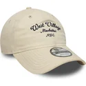 casquette-courbee-beige-ajustable-west-village-9twenty-wordmark-new-era