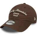 casquette-courbee-marron-ajustable-rocky-mountains-9twenty-wordmark-new-era