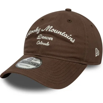 Casquette courbée marron ajustable Rocky Mountains 9TWENTY Wordmark New Era
