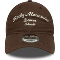 casquette-courbee-marron-ajustable-rocky-mountains-9twenty-wordmark-new-era