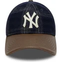 regulowana-czapka-z-daszkiem-w-kolorze-granatowym-i-brazowym-9twenty-img-loden-leather-new-york-yankees-mlb-od-new-era