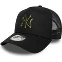new-era-green-logo-a-frame-league-essential-new-york-yankees-mlb-black-trucker-hat