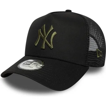 Casquette trucker noire avec logo vert A Frame League Essential New York Yankees MLB New Era
