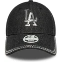 casquette-courbee-noire-ajustable-pour-femme-9forty-sequin-denim-los-angeles-dodgers-mlb-new-era