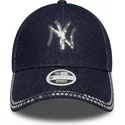 casquette-courbee-bleue-marine-ajustable-pour-femme-9forty-sequin-denim-new-york-yankees-mlb-new-era