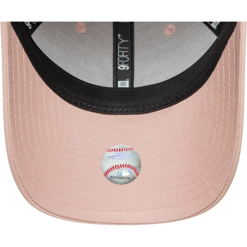 cappellino-curvo-rosa-regolabile-da-donna-9forty-logo-metallico-dei-new-york-yankees-mlb-di-new-era