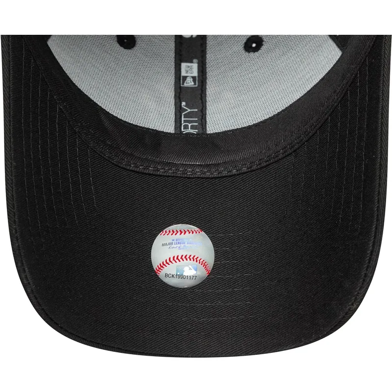 cappellino-curvo-nero-regolabile-da-donna-9forty-metallic-logo-dei-new-york-yankees-mlb-di-new-era