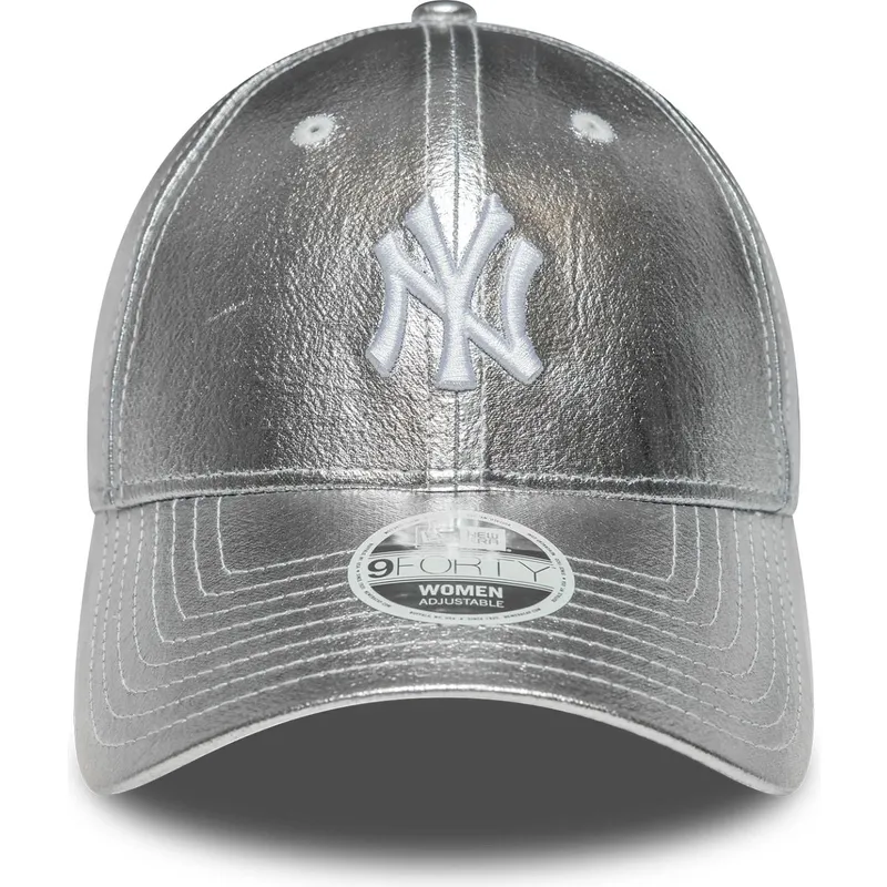 cappellino-curvo-argentato-regolabile-da-donna-9forty-metallic-dei-new-york-yankees-mlb-di-new-era