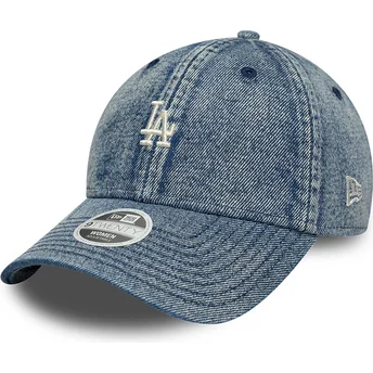 Cappellino curvo blu regolabile da donna 9TWENTY Denim dei Los Angeles Dodgers MLB di New Era