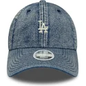 cappellino-curvo-blu-regolabile-da-donna-9twenty-denim-dei-los-angeles-dodgers-mlb-di-new-era