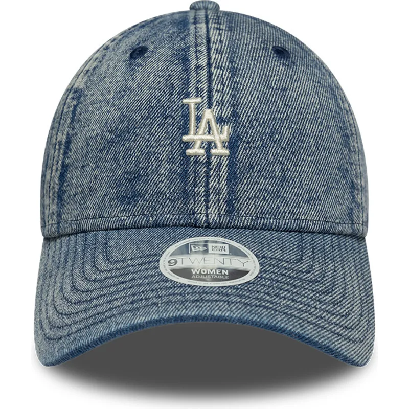 cappellino-curvo-blu-regolabile-da-donna-9twenty-denim-dei-los-angeles-dodgers-mlb-di-new-era