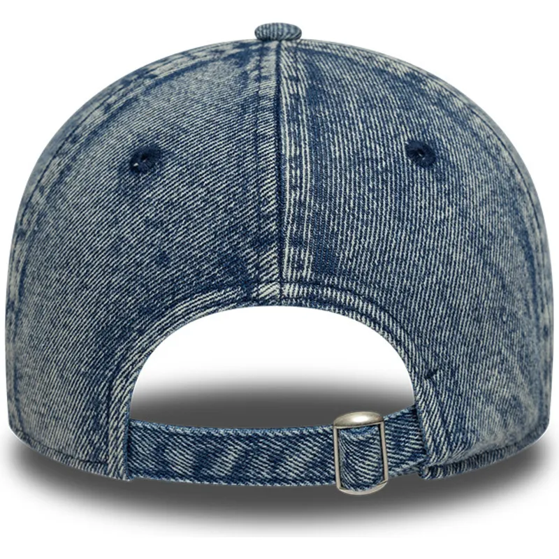cappellino-curvo-blu-regolabile-da-donna-9twenty-denim-dei-los-angeles-dodgers-mlb-di-new-era
