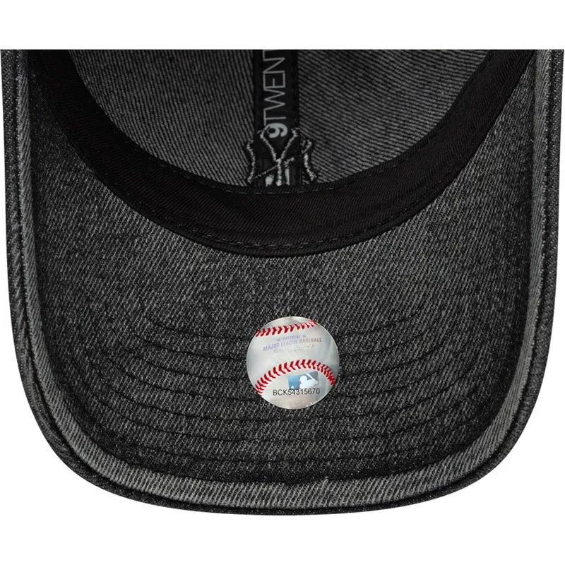 cappellino-curvo-nero-regolabile-per-donna-9twenty-denim-dei-new-york-yankees-mlb-di-new-era