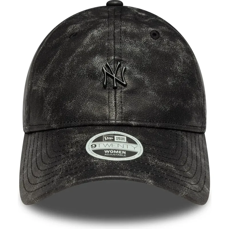 cappellino-curvo-nero-regolabile-da-donna-con-logo-nero-9twenty-worn-pu-dei-new-york-yankees-mlb-di-new-era