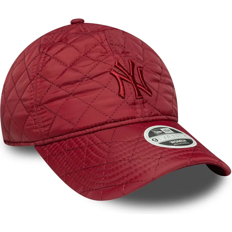 cappellino-curvo-rosso-regolabile-da-donna-con-logo-rosso-9twenty-padded-dei-new-york-yankees-mlb-di-new-era