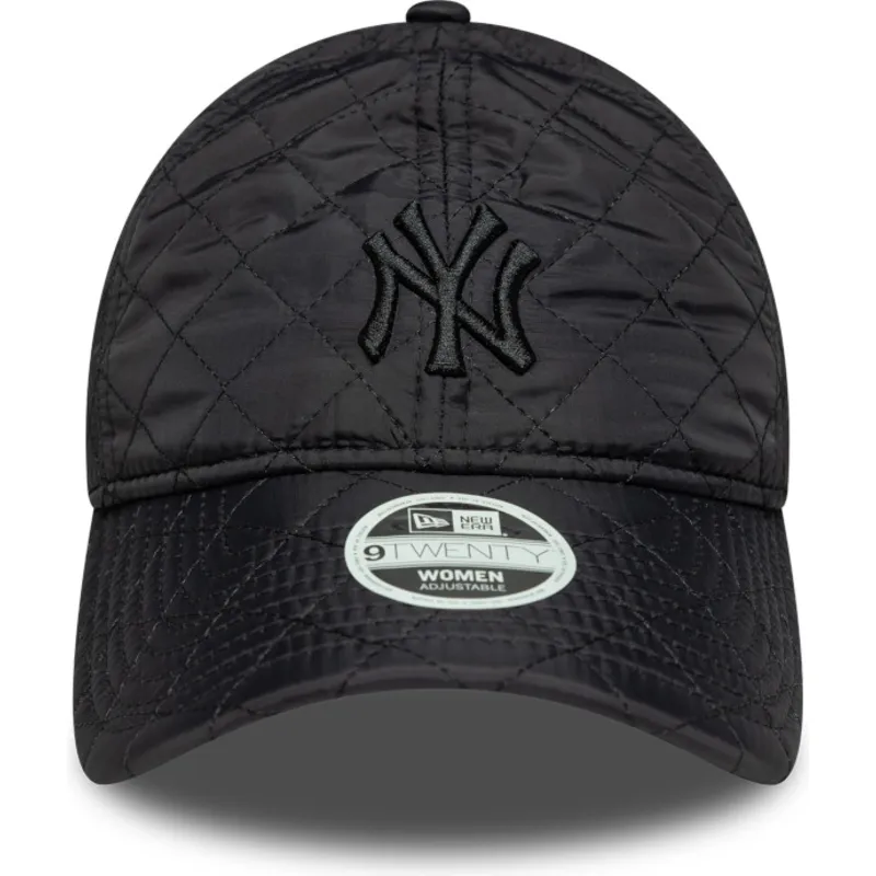 svart-bojd-justerbar-keps-for-dam-med-svart-logotyp-9twenty-padded-fran-new-york-yankees-mlb-av-new-era