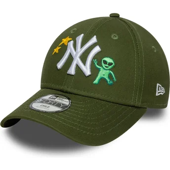 Casquette courbée verte ajustable pour enfant 9FORTY Space Icon New York Yankees MLB New Era