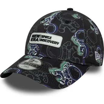 Cappellino curvo nero regolabile per bambino 9FORTY Space All Over Print di New Era