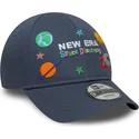 casquette-courbee-bleue-ajustable-pour-enfant-9forty-space-icon-new-era