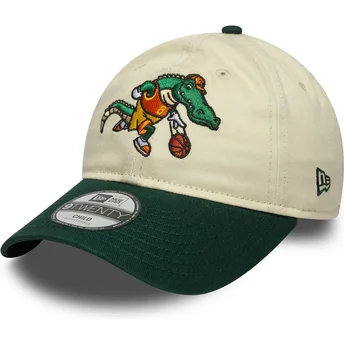 Casquette courbée beige et verte ajustable pour enfant 9TWENTY Mascot New Era