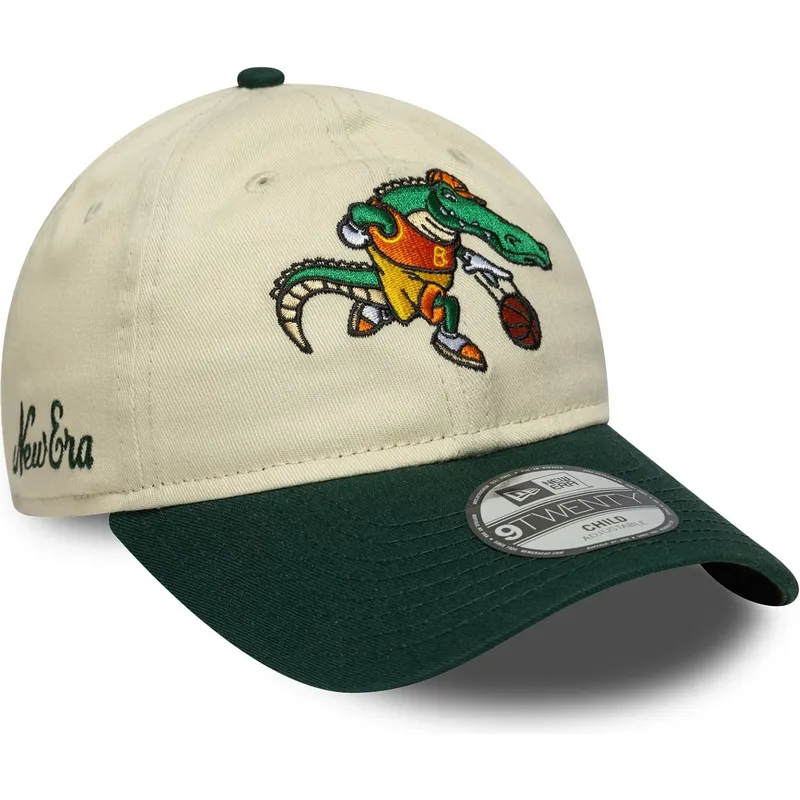 bojd-keps-beige-och-gron-justerbar-for-barn-9twenty-mascot-fran-new-era