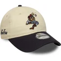 casquette-courbee-beige-et-bleue-marine-ajustable-pour-enfant-9twenty-mascot-new-era