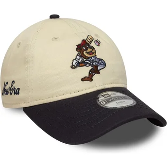 Casquette courbée beige et bleue marine ajustable pour enfant 9TWENTY Mascot New Era
