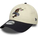 casquette-courbee-beige-et-bleue-marine-ajustable-pour-enfant-9twenty-mascot-new-era