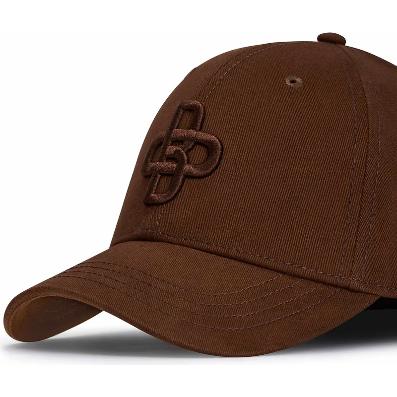 cappellino-curvo-marrone-regolabile-con-logo-marrone-baseball-peach-obl061-di-oblack