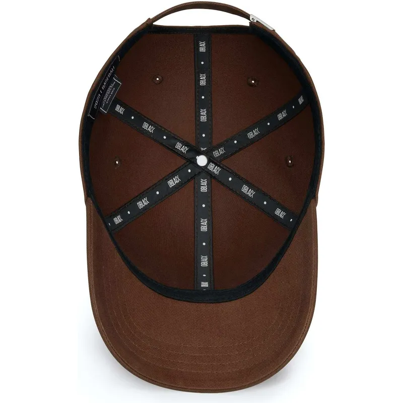 cappellino-curvo-marrone-regolabile-con-logo-marrone-baseball-peach-obl061-di-oblack