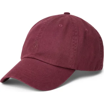 Casquette courbée grenat ajustable avec logo grenat Cotton Chino Classic Sport Polo Ralph Lauren