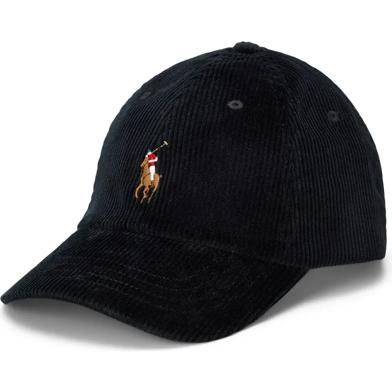 cappellino-curvo-nero-regolabile-classic-sport-corduroy-di-polo-ralph-lauren