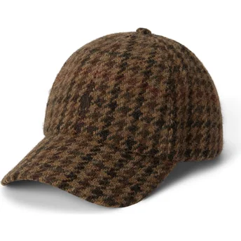 Gorra curva marrón ajustable Checked Wool Tweed de Polo Ralph Lauren