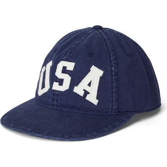 Șepci plată bleumarin reglabilă USA Appliqued Twill de Polo Ralph Lauren