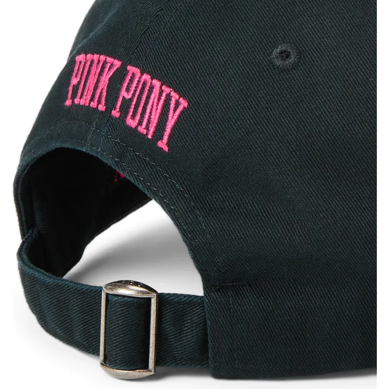 casquette-courbee-noire-ajustable-pink-pony-twill-polo-ralph-lauren