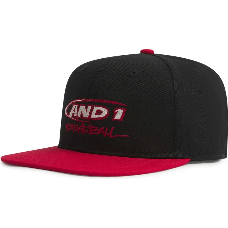 cappello-snapback-nero-e-rosso-con-visiera-piatta-logo-graffiti-di-and1