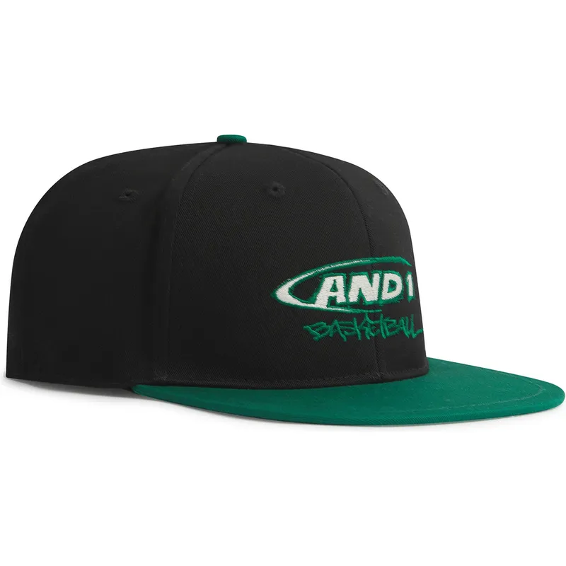cappello-snapback-nero-e-verde-con-logo-graffiti-di-and1