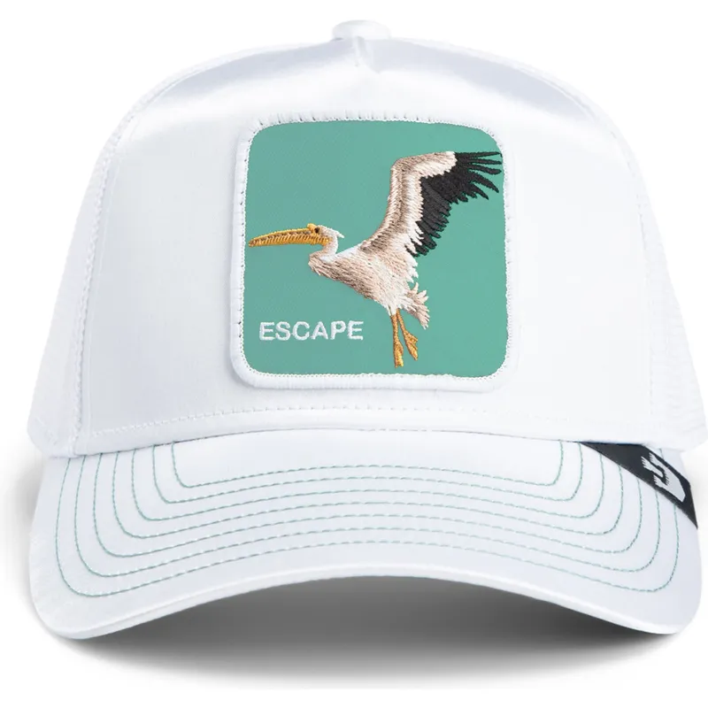 epci-curbata-alb-snapback-goorin-bros-pelican-bird-escape-not-into-yoga-great-escape-the-farm-white-hat-the-farm-de-goorin-bros