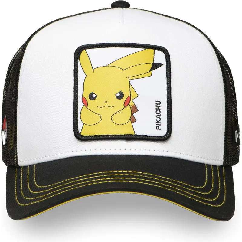 cappellino-trucker-bianco-e-nero-pikachu-pkm6-ele-pokemon-di-capslab