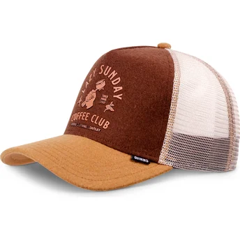 Trucker-Cap braun und beige HFT Lazy Barista von Djinns