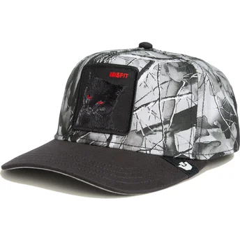 Cappellino visiera curva nero snapback gatto Misfit Camo Desaturated Camo The Farm di Goorin Bros.