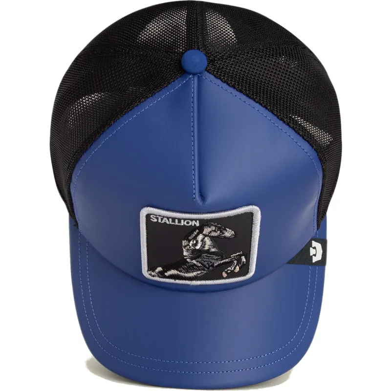 cappellino-trucker-blu-e-nero-cavallo-lfg-stallion-pre-game-seasonal-the-farm-di-goorin-bros