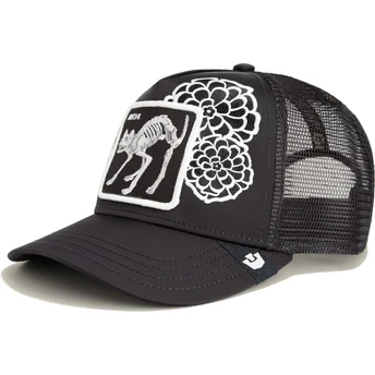 Svart trucker-keps katt Dia De Michi Dia De Los Muertos...