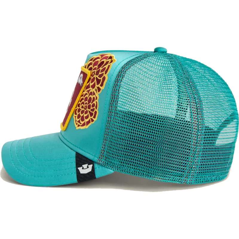 blaue-trucker-kappe-flamenco-dia-de-pancho-dia-de-los-muertos-the-farm-von-goorin-bros