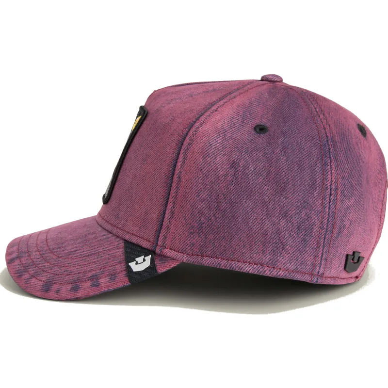 cappellino-curvo-rosso-denim-snapback-gatto-menace-rail-bird-the-showdown-the-farm-di-goorin-bros
