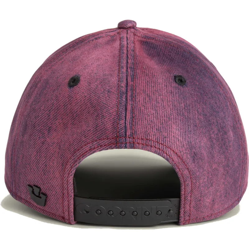 rote-gebogene-denim-snapback-cap-katze-menace-rail-bird-the-showdown-the-farm-von-goorin-bros
