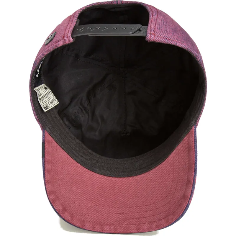 cappellino-curvo-rosso-denim-snapback-gatto-menace-rail-bird-the-showdown-the-farm-di-goorin-bros