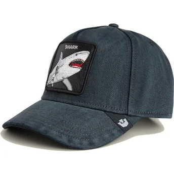 Cappellino curvo nero denim snapback squalo Smurf The...
