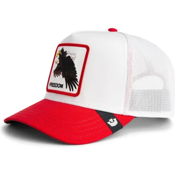 Casquette trucker blanche et rouge aigle Freedom Elgae Flip Side 2 The Farm Goorin Bros.